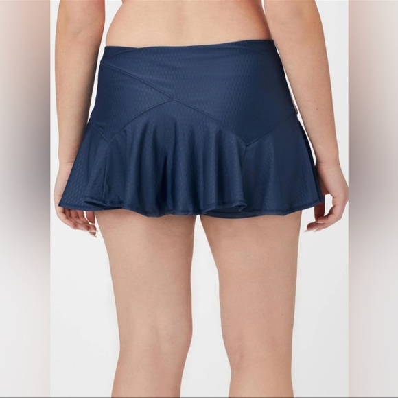 Lucky in Love Women's Palms Royale Stripe Flounce Tennis Skort Size L - Picture 2 of 12